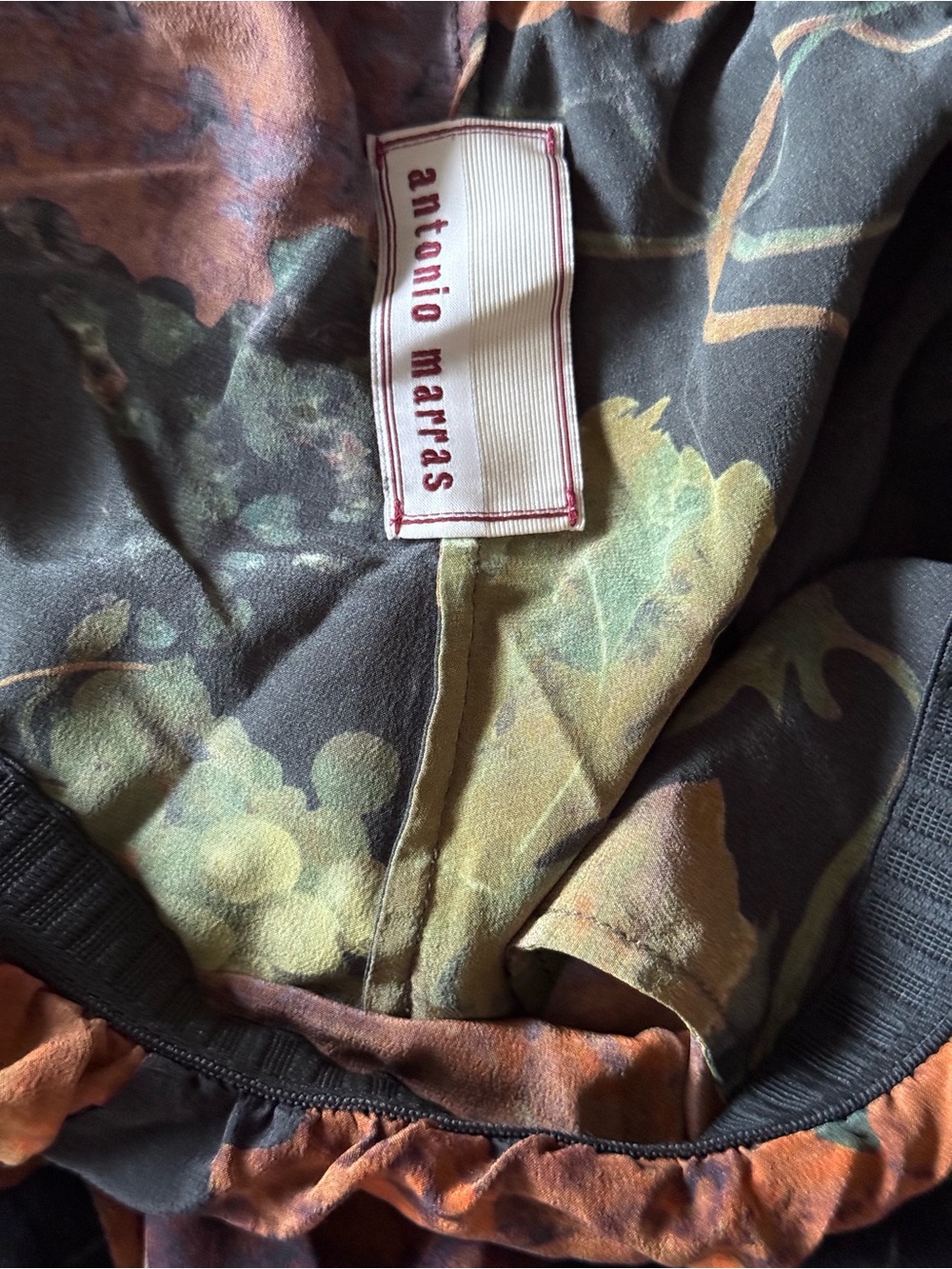 Antonio Marras Floral Print pants in Black, Green and Orange